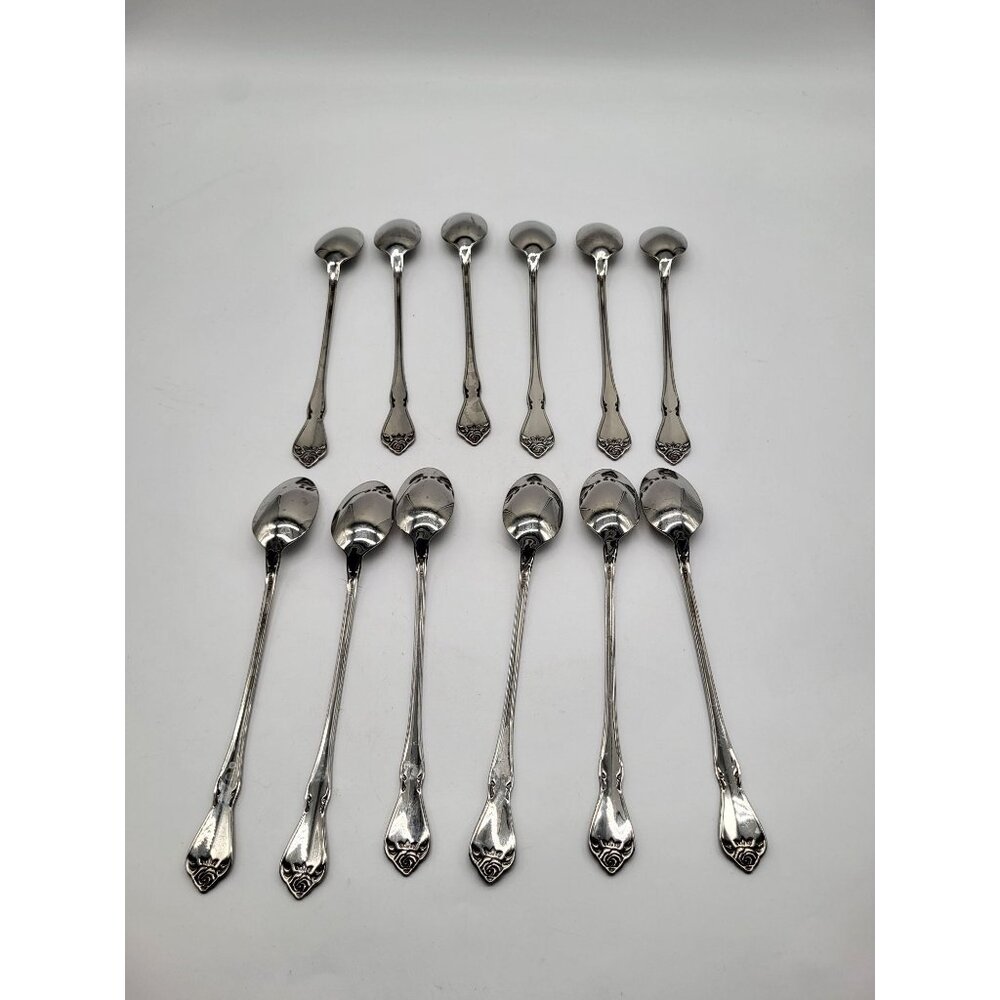 ONEIDA USA ARBOR ROSE- TRUE ROSE Iced Tea Long Spoons Set of 12 Stainless Steel - Picture 3 of 7